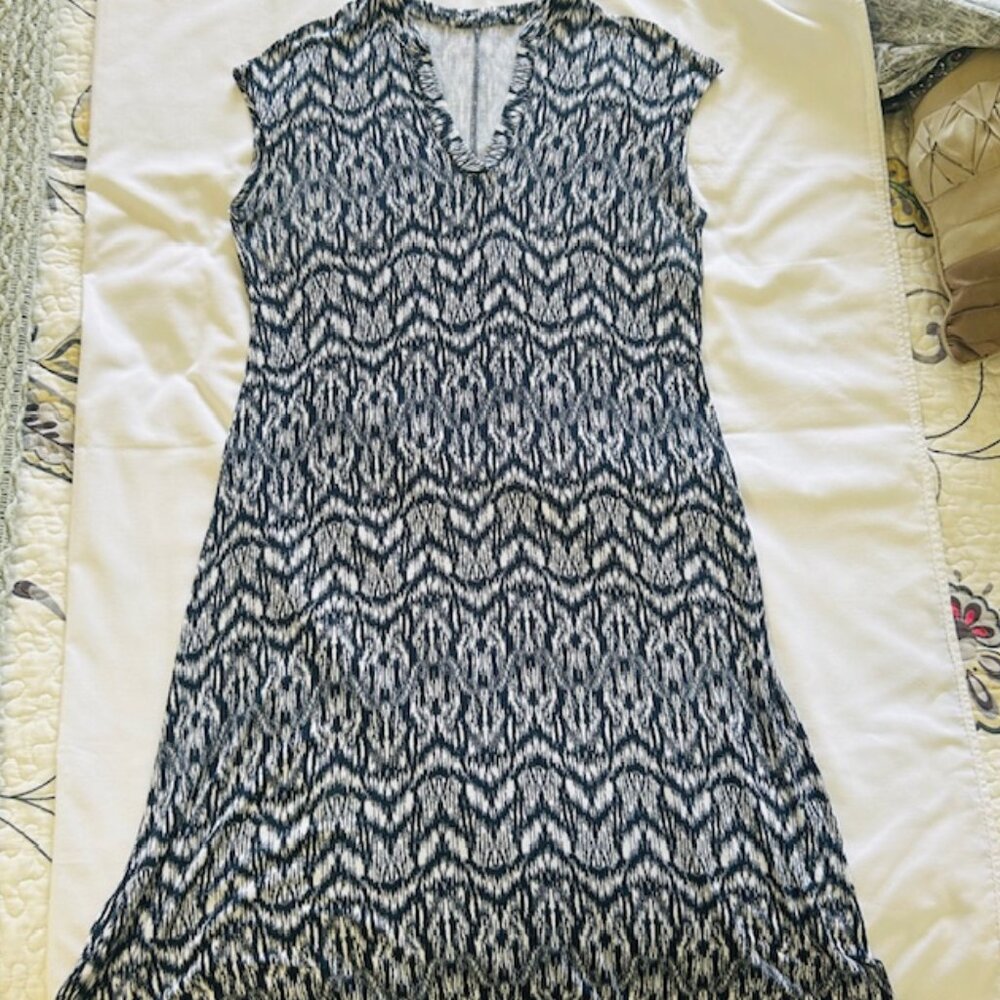 David Jones Ladies Dress Small Vee Neck Stretch read